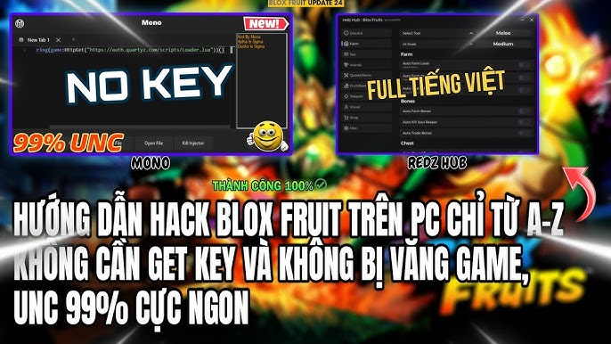 Mono Roblox PC VNG x QT Hack Blox Fruit, Script Blox Fruit vMới Nhất